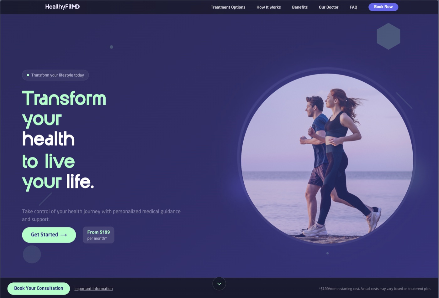 HealthyFitMD website — designed and built by Casey Collier